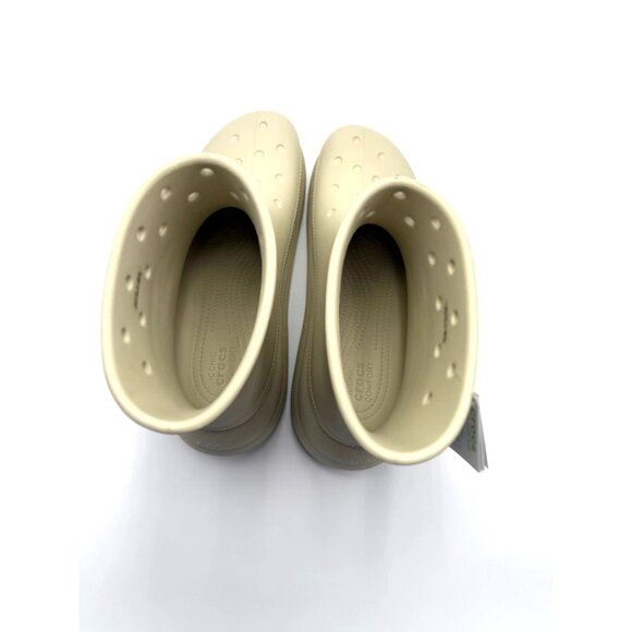 Crocs Unisex Size 11M Classic Crush Boot Beige Slip-On Waterproof - Picture 9 of 11